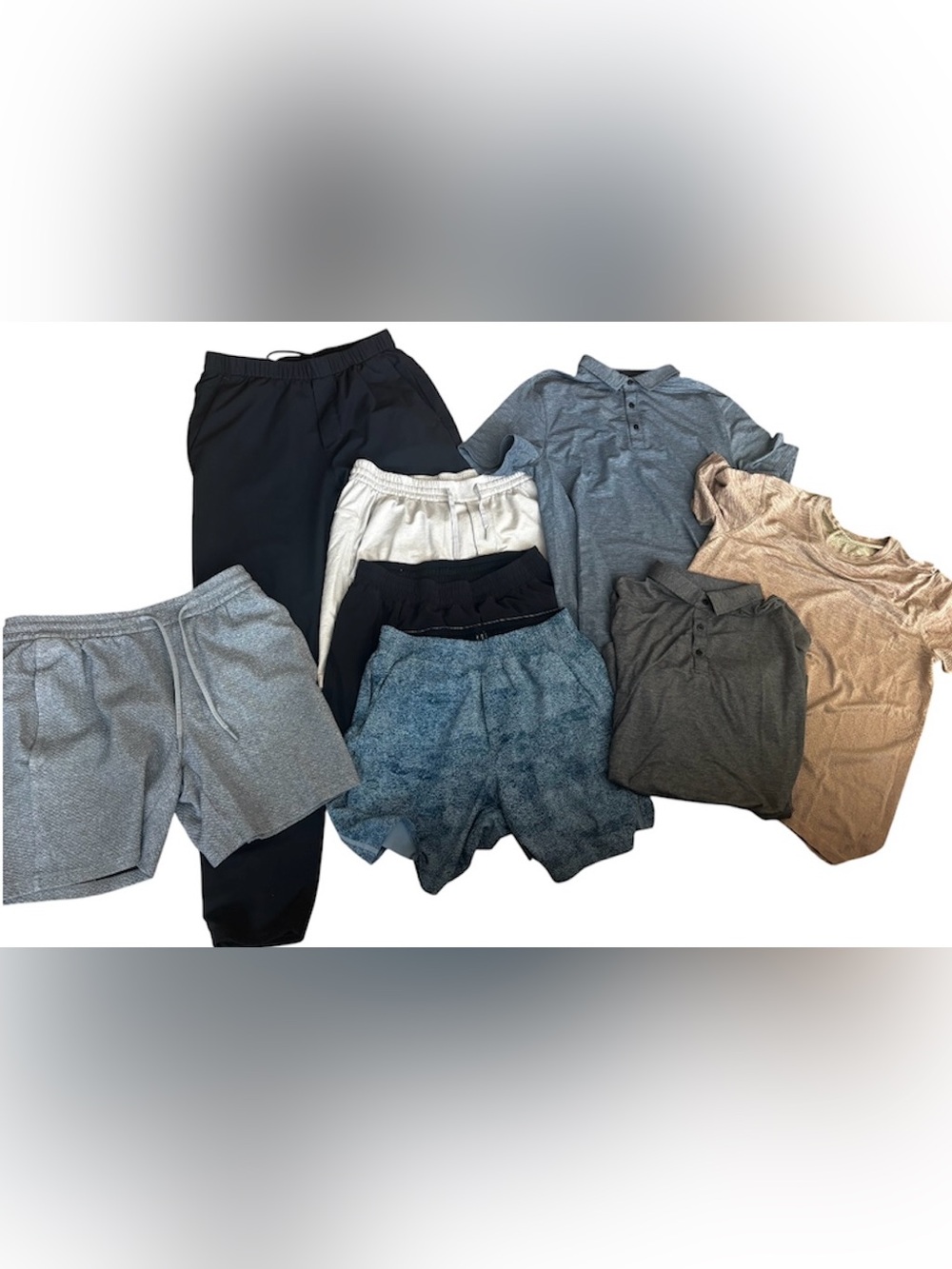 Lot of 8 Mens Lululemon men's pants shorts polo tees size M gym workout EUC Run
